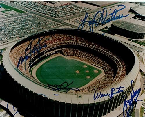 Philadelphia Phillies İmzalı 8x10 Fotoğraf 6 Oyuncu tarafından İmzalandı: Larry Christenson, Marty Bystrom, Lonnie