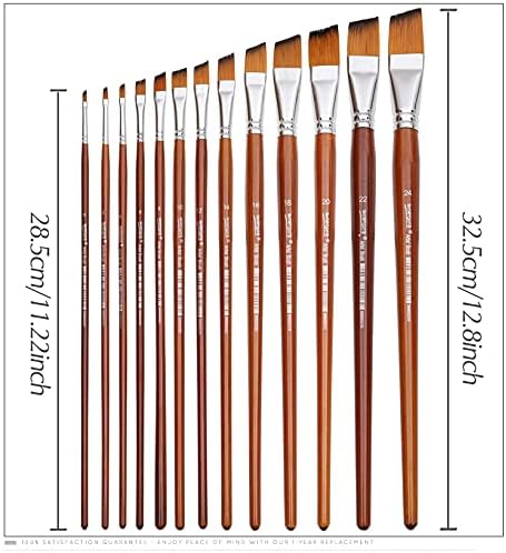 SDGH 13 adet Açılı Boya Fırçaları Profesyonel Uzun Saplı Boya Fırçası Eğik Şekil Suluboya Resim Yağı Akrilik Naylon