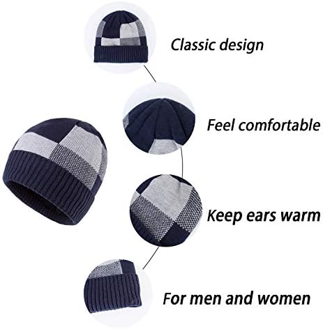 LANGZHEN Kalın Sıcak Kış Bere Şapka Klasik Günlük örgü bere Yumuşak Streç Kaflı Şapka Kadınlar için