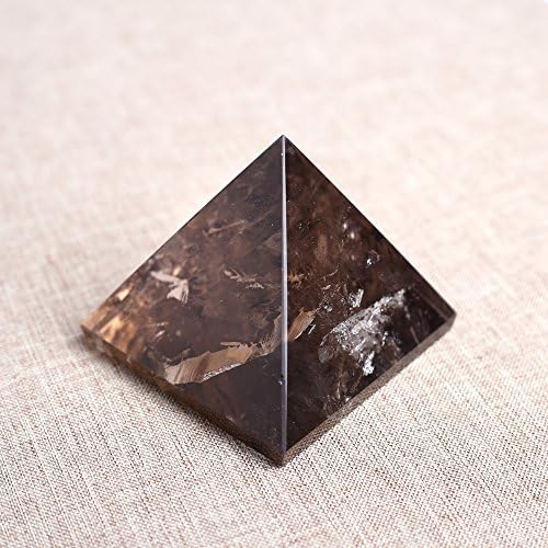 Hongjintian Doğal Kristaller&Gmestone Piramit Şifa Kuvars Taş El Cilalı Piramitleri 60mm 2.36 inç (Dumanlı Kristal)