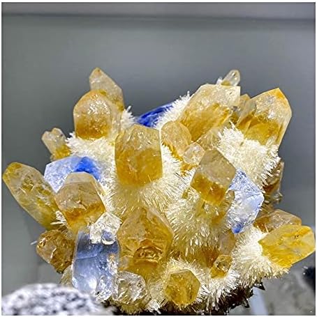ASHRXN Taş El Sanatları Yeni Keşfedilen Sarı Mavi Kristal Küme Kuvars Kristal Küme mineral Örneği Yüzey Kristal Güzel