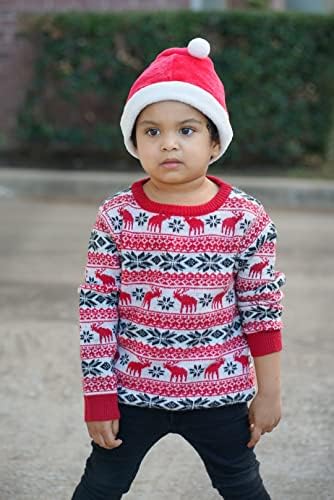 Yürümeye başlayan çocuk erkek kız Noel kazak çocuklar örme pamuk Noel ren geyiği kazak Tops