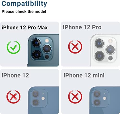 Korecase [2 Adet] iPhone 12 Pro Max Kamera Lens Koruyucu, Çizilmez Temperli Cam Kamera Lens Ekran Koruyucu Kapak,
