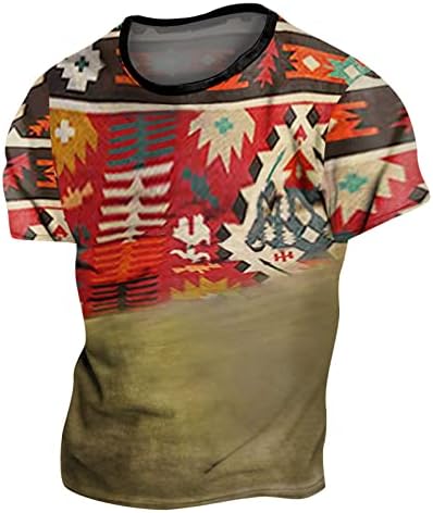 XXBR Asker Kısa Kollu T-Shirt Mens Moda Sokak 3D Aztek Boho Grafik Tee Üstleri Retro Kas Rahat Gömlek