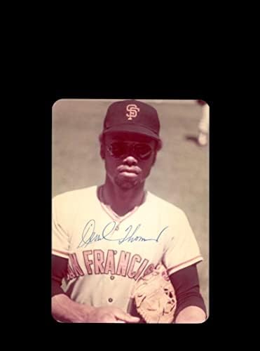 Darrell Thomas, Cubs Wrigley'de Orijinal 1970'lerin 4x5 Snaphot Fotoğrafı San Francisco Giants'ı İmzaladı