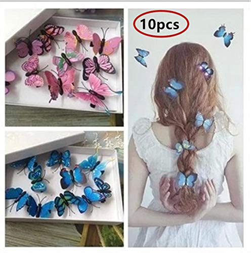 ADİASEN Mix 10 adet 3D Kelebek Kadınlar Kız saç tokası Barrette Aksesuarları Düğün Parti 040