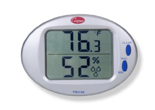 Cooper-Atkins TRH158-0-8 Dahili Sensörlü Dijital Sıcaklık/Nem Duvar Termometresi, 32/122° F Sıcaklık Aralığı