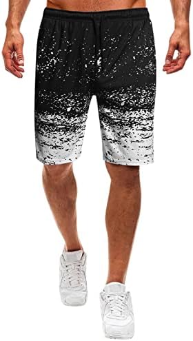 XIAOBU Spor Şort Erkek Elastik Bel Gevşek Rahat Yaz kısa pantolon Degrade Baskı Konfor Bermuda Şort