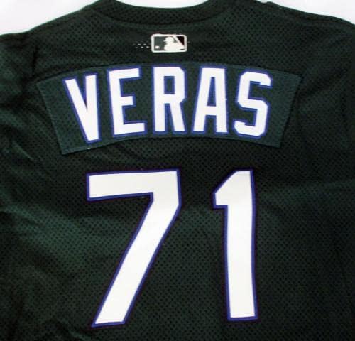 2001-02 Tampa Körfezi Şeytan ışınları Jose Veras 71 Oyun Verilmiş Yeşil Forma BP ST 6701 - Oyun Kullanılmış MLB