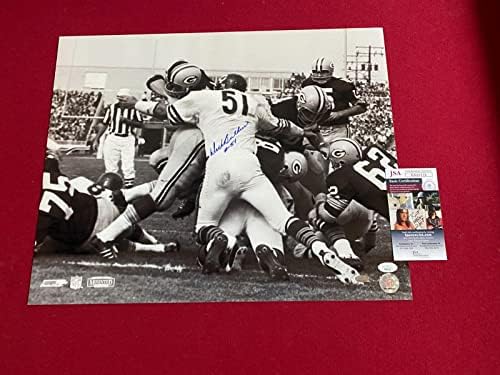 Dick Butkus İmzalı (JSA) 16x20 Fotoğraf (Kıt/Vintage) Ayılar - İmzalı NFL Fotoğrafları