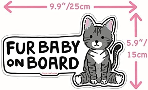 Kıkırdıyor ve Kıpır Kıpır Kürk Bebek Gemide Gri Tekir Kedi Vinil Çıkartması Araba Pencere Sticker-Sevimli Benzersiz