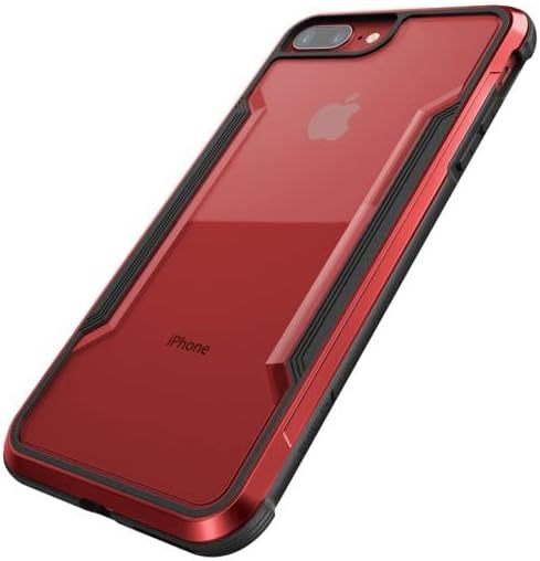 Raptic Kalkan Kırmızı Kılıf ile Uyumlu iPhone 8 Artı, 7 Artı, 6 Artı / Şok Emici Koruma / Dayanıklı Alüminyum Çerçeve