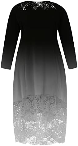 NOKMOPO Parti Elbise Kadınlar için Moda Dantel Dikiş Fırfır Uzun Kollu Straplez Elbise Parti Maxi Elbise