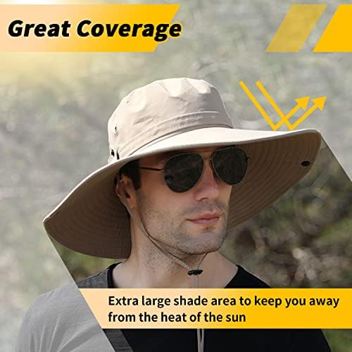 【Büyük Boy XXL】 Erkekler için güneş şapkası, 【UPF50 + Su Geçirmez Geniş Ağızlı】 Boonie Şapka güneş şapkası Balıkçılık