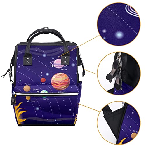 Evren Gezegen Galaxy bez bebek bezi çantaları Mumya Sırt Çantası Büyük Kapasiteli Bez Torba Hemşirelik Seyahat Çantası