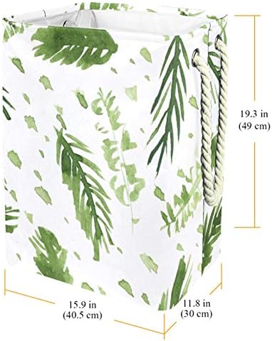 DEYYA Su Geçirmez çamaşır sepetleri Uzun Boylu Sağlam Katlanabilir palmiye yaprakları Suluboya Desen Baskı Sepeti