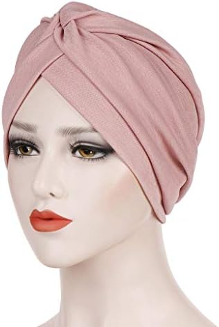 Kadınlar Baggy Kasketleri Pilili Türban Headwrap Kadınlar için Kap Kadınlar için Düz Renk Düğümlü Türban Kanseri Kemo