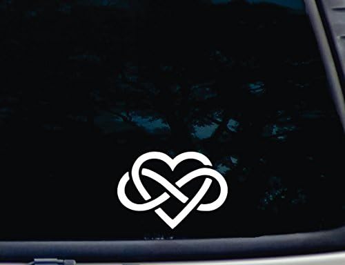 Infinity Heart - 5 1/2 x 3 7/8 kalıp Kesim Vinil Çıkartması Pencereler, Arabalar, Kamyonlar, Alet Kutuları, dizüstü