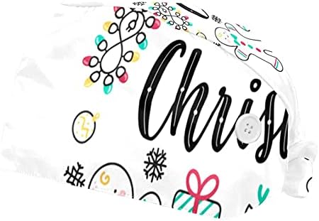 Nıaocpwy 2 Paket Kar Tanesi Süs Merry Christmas İş kapaklar Ter Bandı ile Kadın Erkek, Kabarık Fırçalama Türban Kap