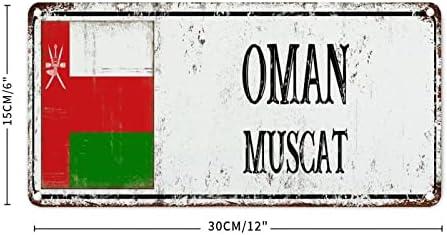 WoGuangis Umman Vintage Çiftlik Evi İşaretleri Muscat Şehir Alüminyum Sanat İşaretleri Umman Ülke Bayrağı Hatıra Hediye