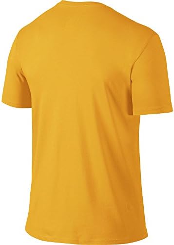 Nike Erkek Kısa Kollu Antrenman Gömleği, Üniversite Altını / Siyahı, X-Large