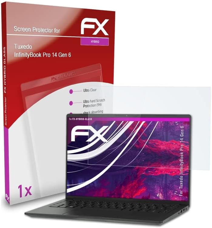 Smokin InfinityBook Pro 14 Gen 6 Cam Koruyucu ile Uyumlu atFoliX Plastik Cam Koruyucu Film, Plastikten 9H Hibrit Cam