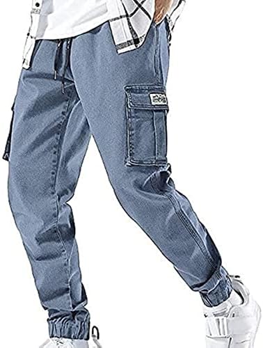 XYXIONGMAO Streetwear Hip Hop Kargo Joggers Pantolon Erkekler için Denim Tulum Spor Koşum Ayak Harlan günlük pantolon