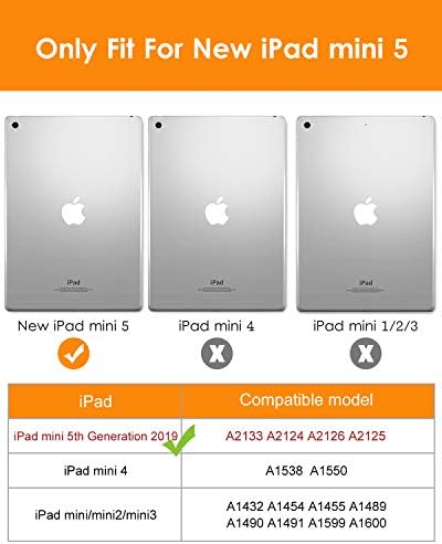 DTTO iPad Mini 5th Nesil 2019 Kılıf, [Asil Serisi] Deri Folio Kapak Kılıf Apple iPad Mini 5 için kalemlik 2019 [Otomatik