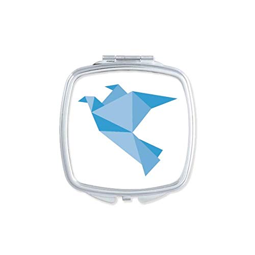 Origa Mavi Güvercin Desen ayna Taşınabilir Kompakt cep makyaj Çift taraflı cam