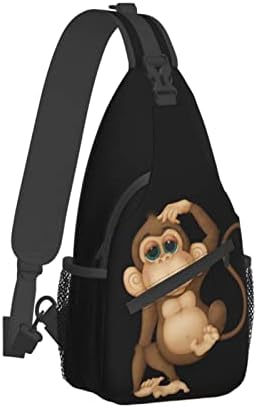 OCELIO Sevimli Maymun Eğlence Çapraz Çanta, Tek Omuz asma sırt çantası, Seyahat Ve Yürüyüş İçin Uygun Göğüs Çantası