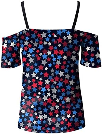 Vatansever Gömlek Kadınlar için Amerikan Bayrağı T Shirt Yaz Casual Tops Kısa Kollu Tee Gömlek Vatansever Rahat Gevşek