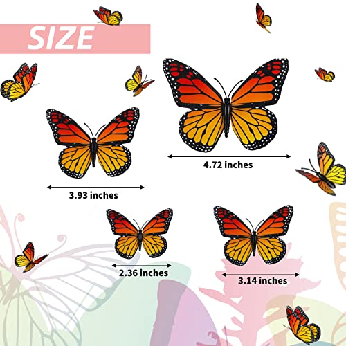 60 Adet 4 Boyutu Monarch Kelebek Saç Klipleri 3D Simülasyon Kelebek Saç Tokalarım Kelebek Şapkalar Klipler Kadınlar
