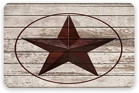 Çamur Mat Vintage Rustik Şık Tarzı Batı Texas Yıldız Ahşap Desen Kapalı Paspas Giriş Kapısı Halı Banyo Mutfak Zemin