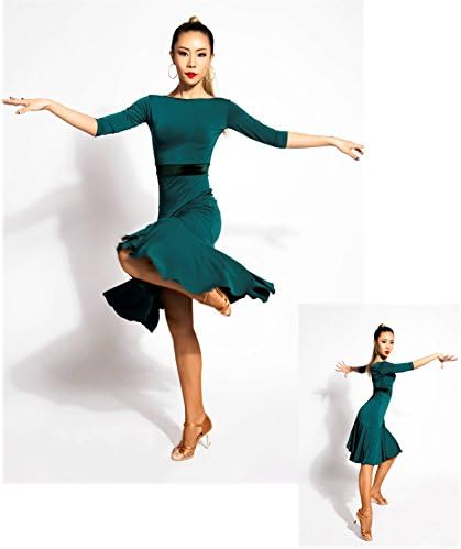 SCGGINTTANZ G3028 Latin Balo Salonu Dans Profesyonel Çift Taraflı Giyilebilir Tasarım Salıncak Elbise