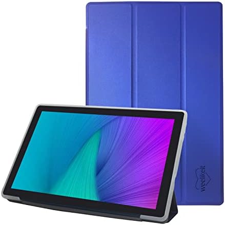 Weelikeit 10 inç Tablet F11W ile Uyumlu Tablet Kılıfı, Beyaz TPU Sırtlı Koruyucu Kılıf, İnce Üç Katlı Stand Kapağı,