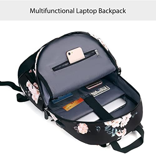 MOSISO 15.6-16 inç Laptop Sırt Çantası Kadınlar için, Polyester Anti-Hırsızlık Şık Rahat Sırt Çantası valiz kayışı
