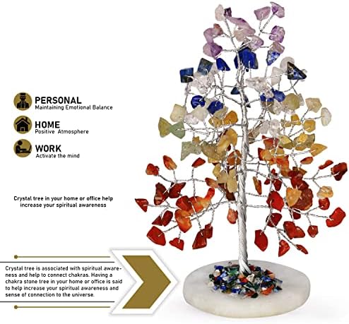 7 Çakra Hayat Ağacı-Feng Shui Kristalleri ve Taşları-Pozitif Enerji için Kristal Ağaç-Meditasyon Hediyeleri-Manevi