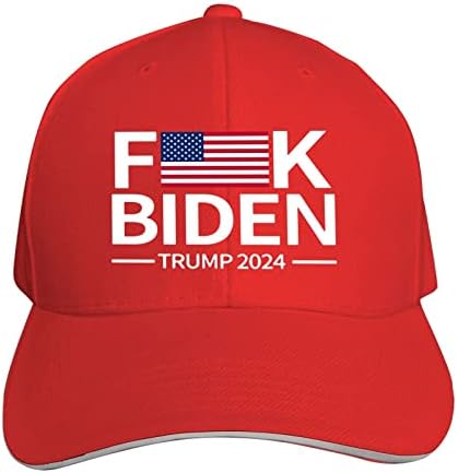 Fuck Bıden Amerikan Bayrağı Trump 2024 Ayarlanabilir baba şapkası şoför şapkası Sandviç Açık güneşlik kapağı Unisex