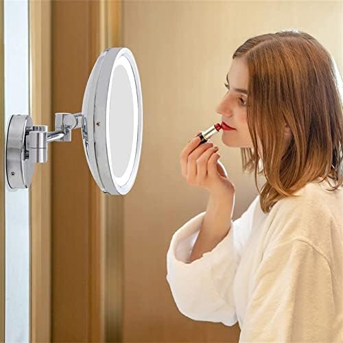 Işıklı ve Büyütmeli Dokunmatik Karartma Anahtarı Makyaj Aynası, Krom duvara Monte LED Banyo Makyaj Aynası, Uzatılabilir