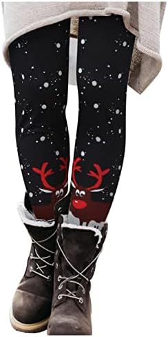 JINF Baskı Çizme Tayt-Kadınlar için Noel Baskılı Pantolon, sıkı Elastik Tayt Tüm Maç İnce Rahat Uzun Çizme Pantolon