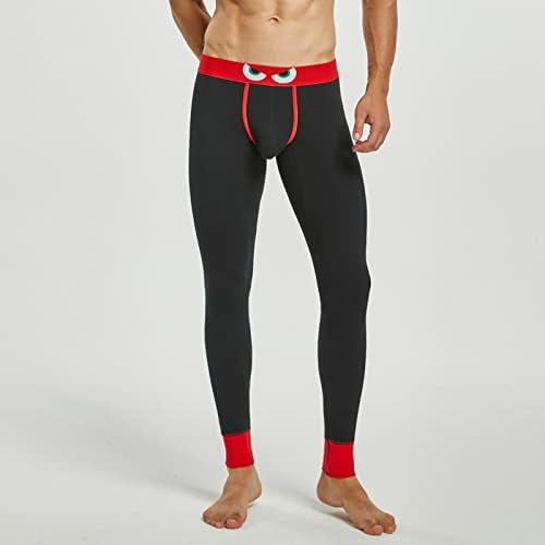 Erkek termal iç çamaşır Streç Kış Sıcak Tayt Seksi Streç Patchwork Pamuk Yün Pantolon Ultra Yumuşak Uzun Pantolon