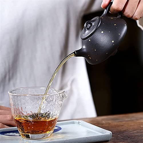 Su ısıtıcısı çaydanlık demlik ünlü el yapımı mor kum Pot cevheri siyah altın kil demlik, çay seti demlik