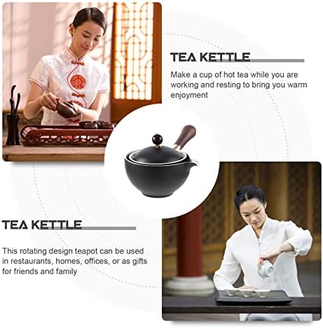 Hemoton Türk Çay Seti 2 adet Çin Seramik Demlik Vintage Çay Makinesi ile Yan Kolu Kungfu Çay Potu 360 Rotasyon çay